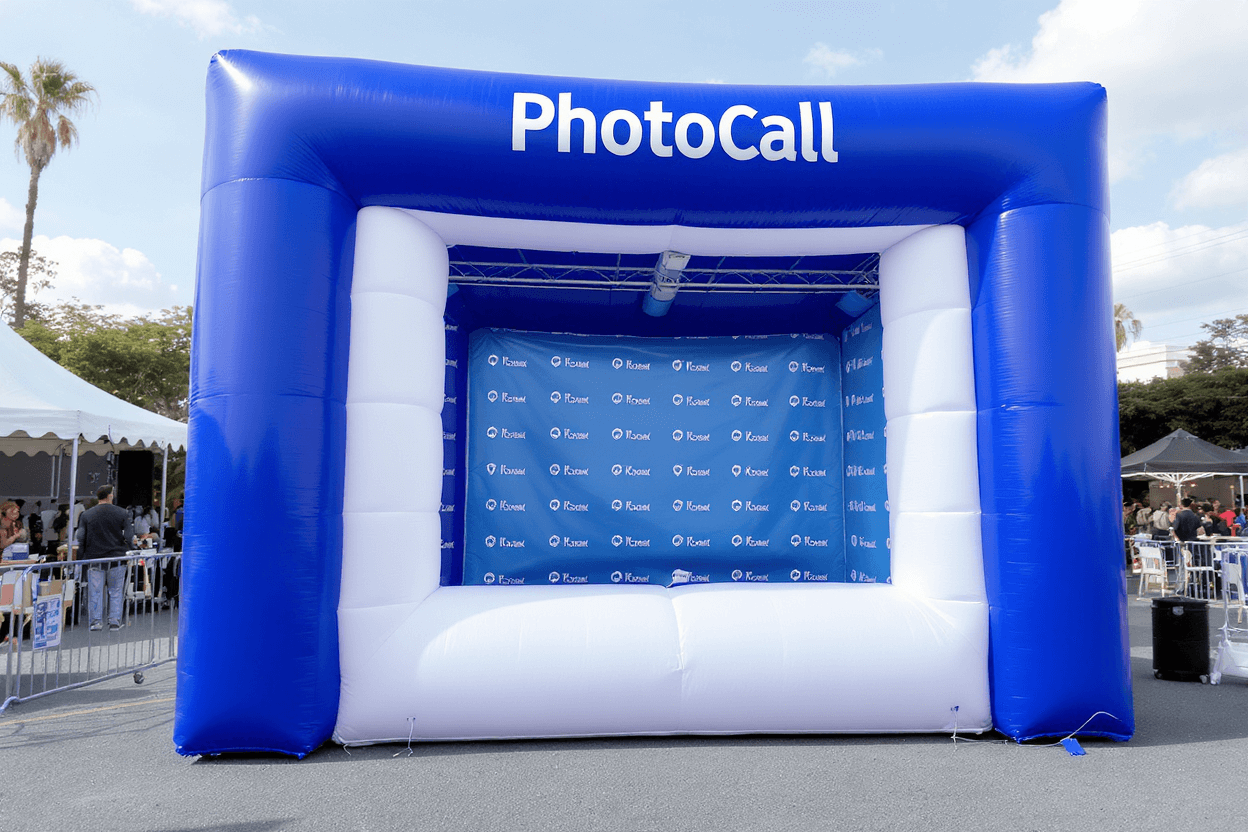 Photocall gonflable publicitaire pour salon professionnel